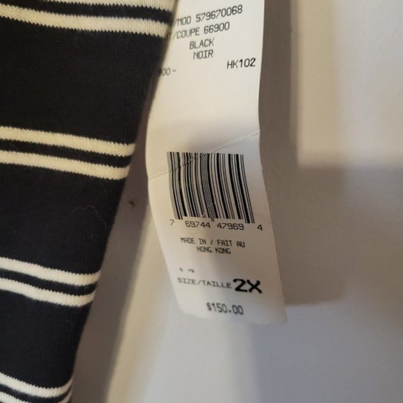 NWT Jones New York Black and Cream Sleeveless Knit Top Size 2X??????? - Picture 6 of 7